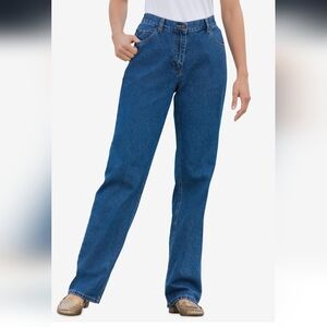 Woman Within Plus Size Natural Fit Relaxed Straight Jeans Size 16T